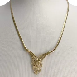 Collier d'occasion or 750 jaune maille anglaise diamants