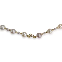 Collier d'occasion or 750 jaune perles de culture de chine 40 cm.