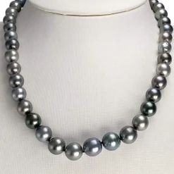 Collier d'occasion or 375 jaune perles de tahiti 45cm