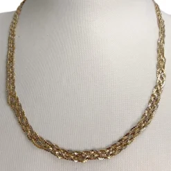 Collier d'occasion 3 ors 750  maille torsadee 46cm