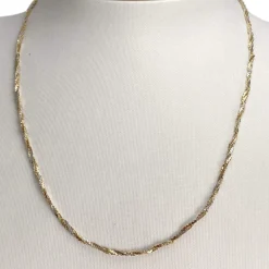 Collier d'occasion 3 ors 750, maille torsadée, 47 cm