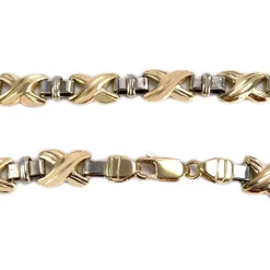 Collier d'occasion 2 ors 750 maille fantaisie
