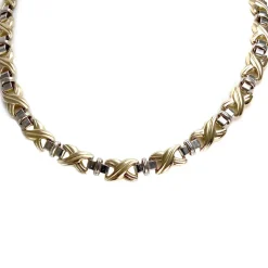 Collier d'occasion 2 ors 750 maille fantaisie