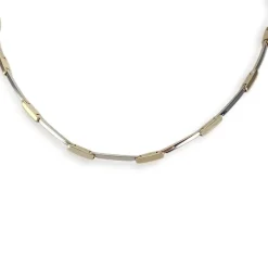 Collier d'occasion 2 ors 750 maille fantaisie