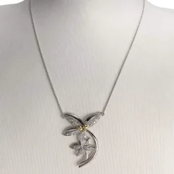 Collier d'occasion 2 ors 750 maille forçat diamants 44.5cm
