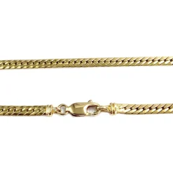 Collier d'occasion  or 750 2 tons maille anglaise diamants saphir