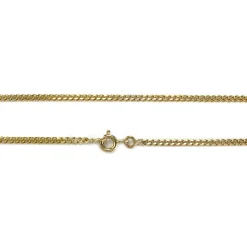 Collier d'occasion or 375 2 tons maille gourmette saphirs diamants 69,5 cm