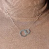 Collier en argent 925 disques entrelacés personnalisables 45 cm
