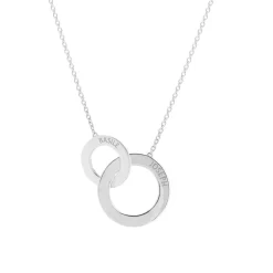 Collier en argent 925 disques entrelacés personnalisables 45 cm