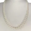 Collier en chute d'occasion or 750 blanc perles de culture du japon diamants 51 cm