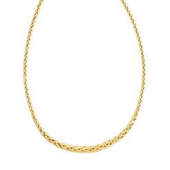 Collier en chute or 750 jaune poli maille palmier 45 cm
