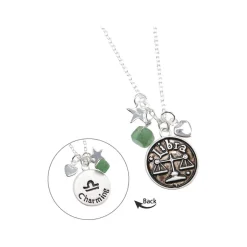 Collier laiton rhodié balance