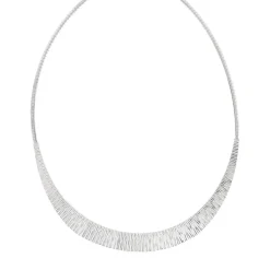 Collier maille plate argent 925 style Cléopâtre diamanté 44 cm