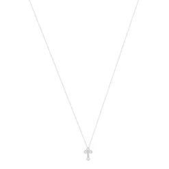 Collier MATY Or 375 blanc Diamants 42 cm