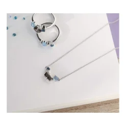Collier MATY Or 375 blanc pierres fines 43 cm