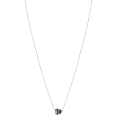 Collier MATY Or 375 blanc pierres fines 43 cm