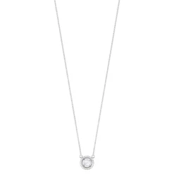 Collier or 375 blanc diamant
