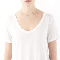 Collier or 375 blanc diamant