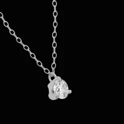Collier or 750 blanc diamant DSI1 3 griffes 0.20ct