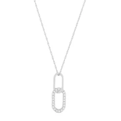 Collier or 375 blanc diamants