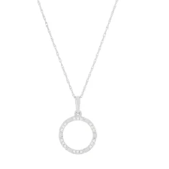 Collier or 375 blanc diamants