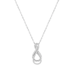 Collier or 375 blanc diamants, 45 cm