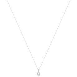 Collier or 375 blanc diamants, 45 cm