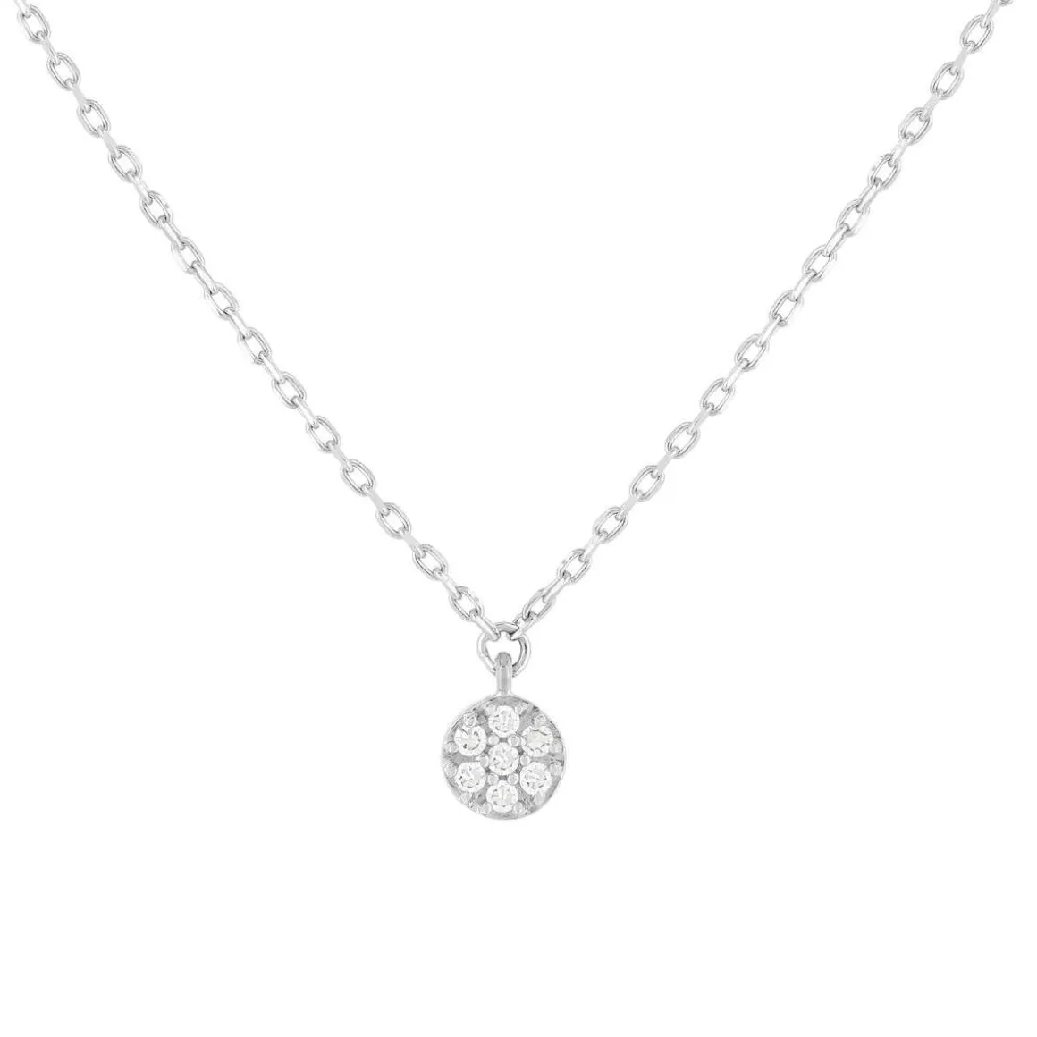 Collier or blanc 375 diamants 42 cm