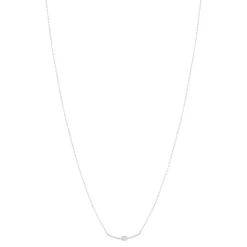 Collier or blanc 375 diamants 42 cm