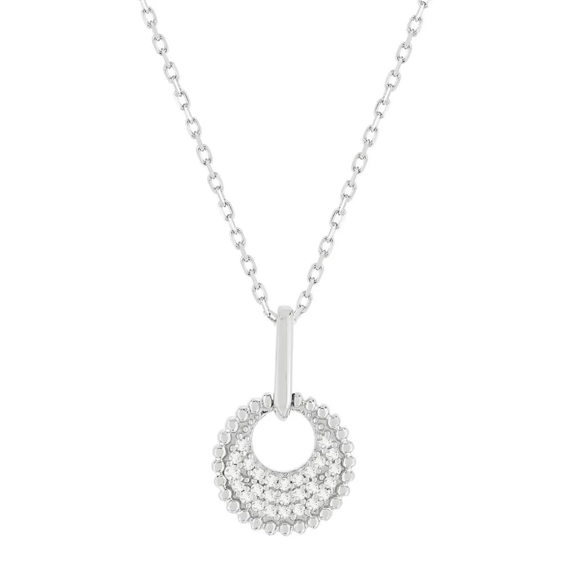 Collier or blanc 375 diamants 42 cm