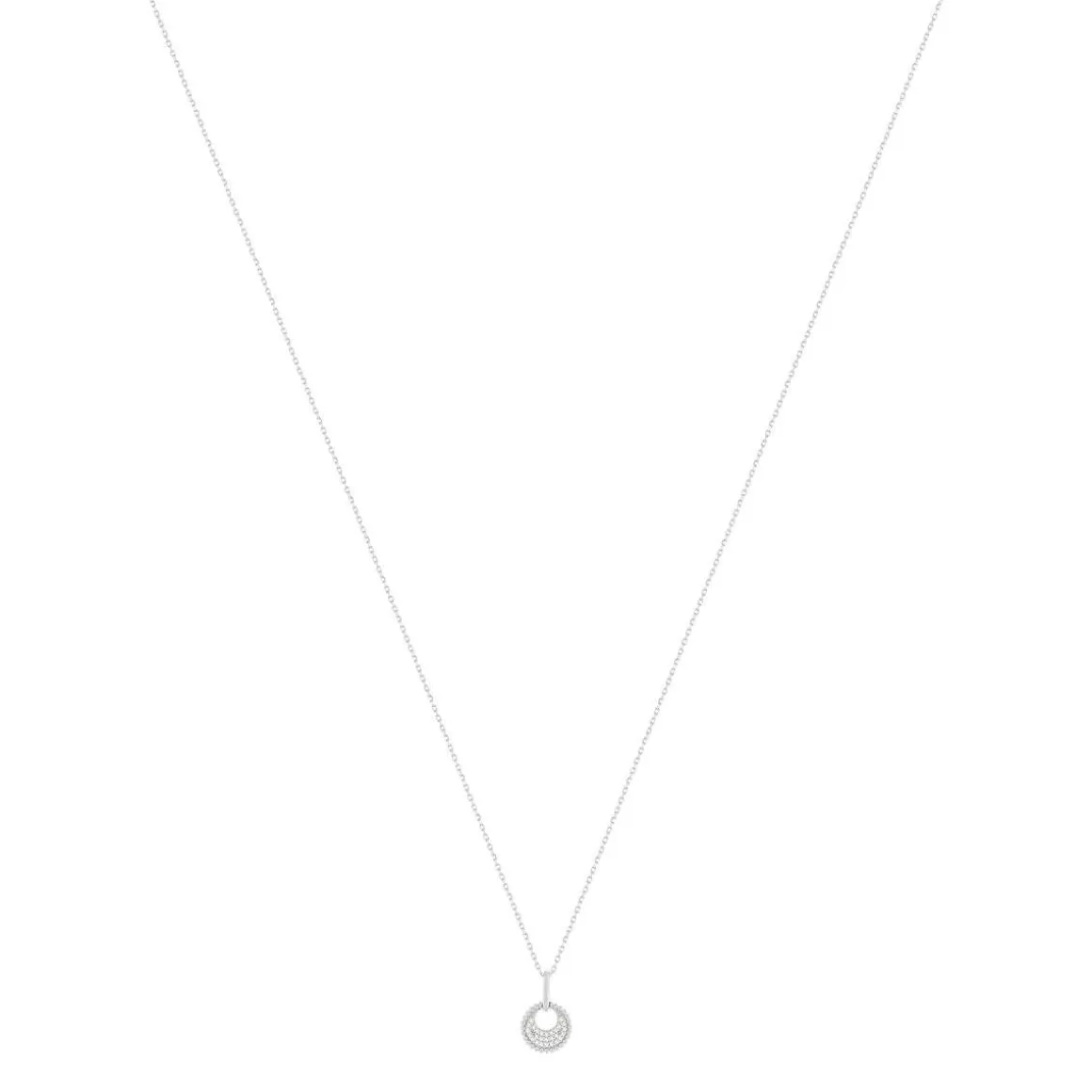 Collier or blanc 375 diamants 42 cm