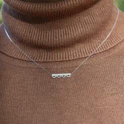 Collier or blanc 375 diamants 42 cm