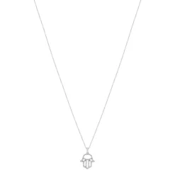 Collier or blanc 375 diamants 45 cm