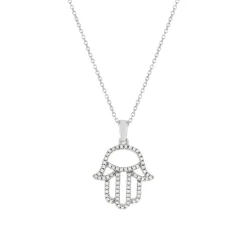 Collier or blanc 375 diamants 45 cm