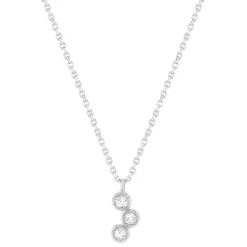 Collier or 750 blanc diamants 42cm