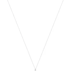Collier or 375 blanc diamants, 45 cm