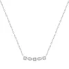 Collier or 375 blanc diamants, motif étoile 45 cm