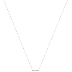 Collier or 375 blanc diamants, motif étoile 45 cm