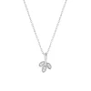 Collier or blanc 375, diamants, motif feuille. Longueur 42 cm.