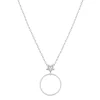 Collier or 375 blanc diamants, motif étoile 45 cm