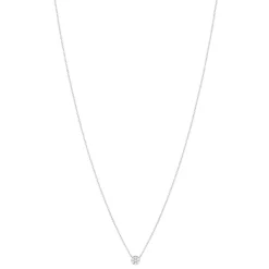 Collier or blanc 750, diamants total 15/100e de carat. Longueur 42 cm.