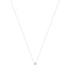 Collier or 750 blanc diamant synthétique 0,50 carat 42 cm