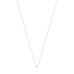 Collier or blanc diamant synthétique 42 cm 0.25 carat