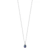 Collier or 750 blanc saphir 0.45 ct et diamants 0.05 ct 0.42 cm