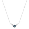 Collier or 375 blanc topazes bleues traitées 45cm avec anneau de raccourcissement 42cm