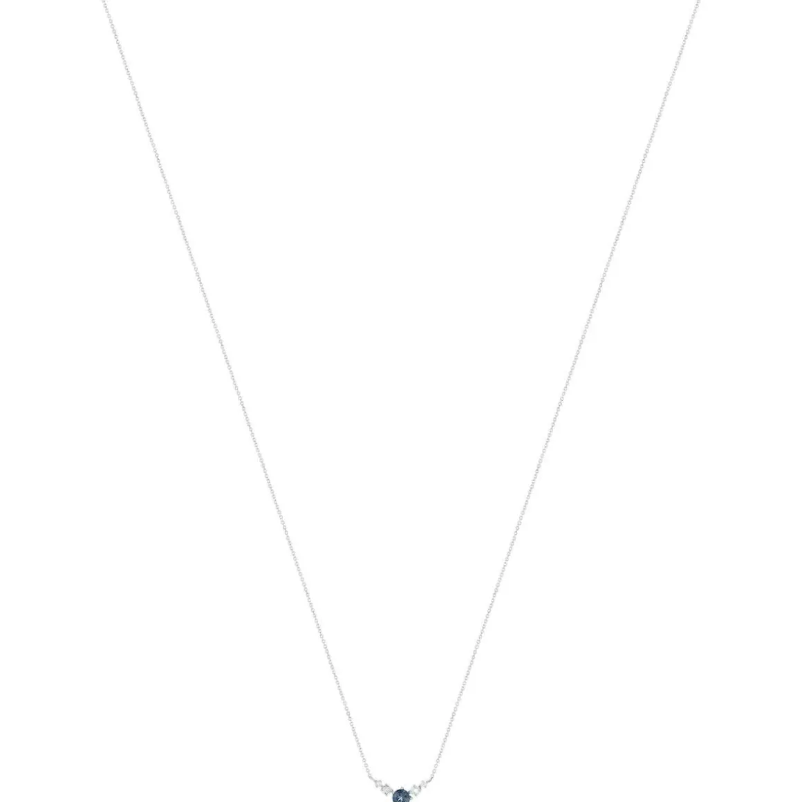 Collier or 375 blanc topazes bleues traitées 45cm avec anneau de raccourcissement 42cm