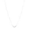 Collier or 375 blanc "V" diamants 42 cm
