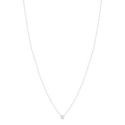 Collier or 375 blanc zirconia 45 cm