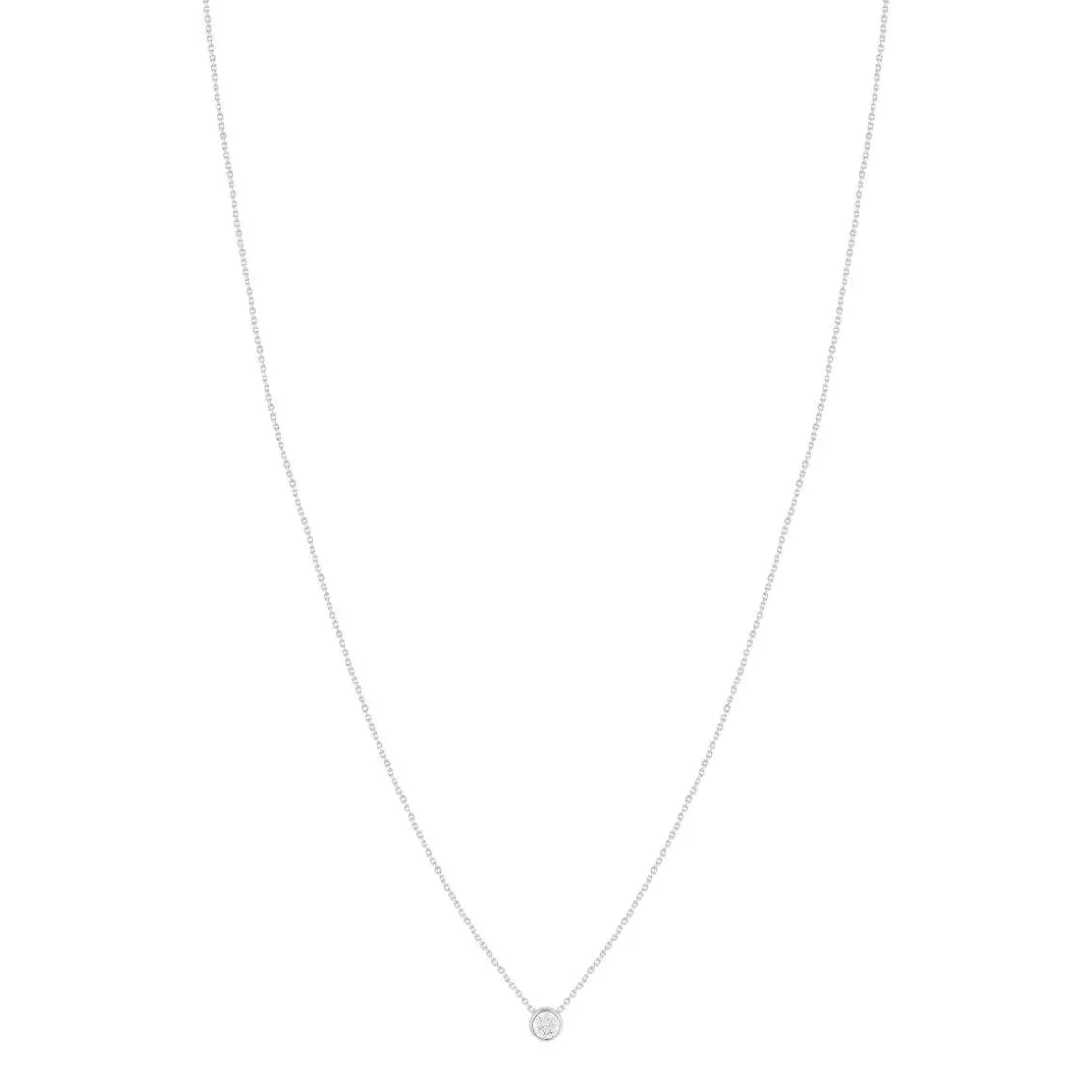 Collier or 375 blanc zirconia 45 cm