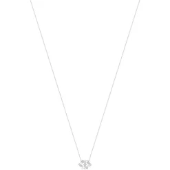 Collier or blanc 375 zirconia 43 cm
